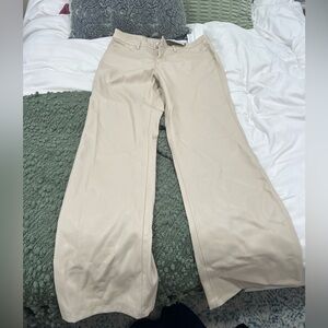 Zara tan leather pants